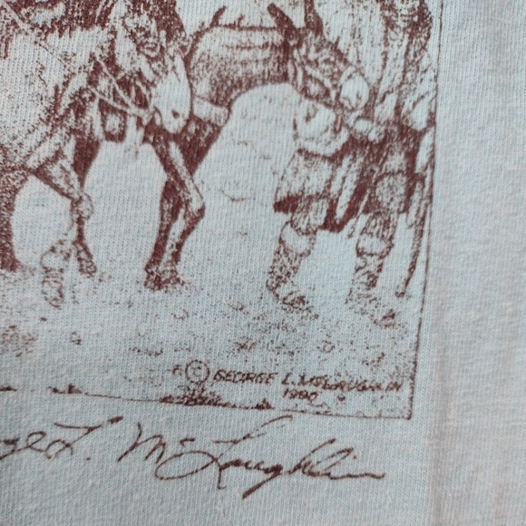 Vintage Single Stitch 1980 - Blue Short Sleeve " The Trail Of Tears" T-shirt - L - Picture 2 of 12